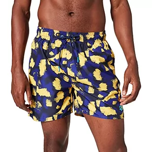 ARENA M Fundamentals Allover Boxer Swim Trunks dla mężczyzn, Navy Multi, XL - Kąpielówki męskie - miniaturka - grafika 1
