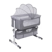 Łóżeczka i kojce - Kołyska łóżeczko mobilne przenośne dla dziecka moskitiera kółka schowek - miniaturka - grafika 1