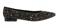 Baleriny - GIOSEPPO CZARNE BALERINY Z DŻETAMI I SKÓRZANĄ CHOLEWKĄ 36 T7A - miniaturka - grafika 1