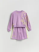 Bluzy dla dziewczynek - Reserved - Komplet dresowy - fioletowy - miniaturka - grafika 1