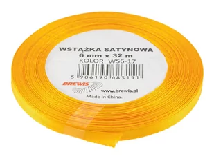 Brewis Wstążka dekoracyjna satynowa 6mm/32m jasnopomrańczowa - Pasmanteria - miniaturka - grafika 1