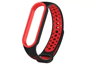 Sportowy pasek opaska Alogy do Xiaomi Mi Band 5/6 czarno-czerwony - Akcesoria do smartwatchy - miniaturka - grafika 3