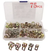 Biżuteria - akcesoria - Opaski zaciskowe metalowe obejmy sprężynowe zestw do przewodów węży 75 szt - miniaturka - grafika 1