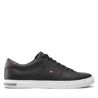 Sneakersy męskie - Sneakersy Tommy Hilfiger Essential Leather Detail Vulc FM0FM04047 Czarny - miniaturka - grafika 1