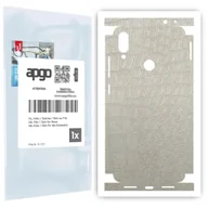 Szkła hartowane na telefon - Folia naklejka skórka strukturalna na TYŁ+BOKI do Xiaomi Redmi Note 7 -  Skóra Krokodyla Biała - apgo SKINS - miniaturka - grafika 1