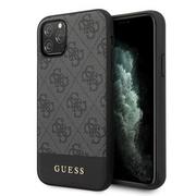 Szkła hartowane na telefon - GUESS Guess 4G Bottom Stripe Collection Etui do iPhone 11 Pro Max (szary) GUHCN65G4GLGR - miniaturka - grafika 1