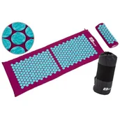 Akcesoria medycyny naturalnej - MATA Z PODUSZKĄ DO AKUPRESURY JOGI MASAŻU FIOLETOWO-NIEBIESKA 128x48x2CM EB FIT - miniaturka - grafika 1