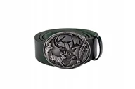 Paski - Pasek skórzany BÓR HUNTER FOREST - Running Deer Silver-90 - miniaturka - grafika 1