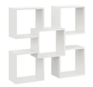 Półki do salonu - Ozdobna półka ścienna, wisząca, Marta, 98x18x91 cm, biały, mat - miniaturka - grafika 1