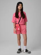 Spodnie i spodenki dla dziewczynek - 4F Spodenki dresowe dziewczęce - różowe 164 (13-14 lat) - miniaturka - grafika 1