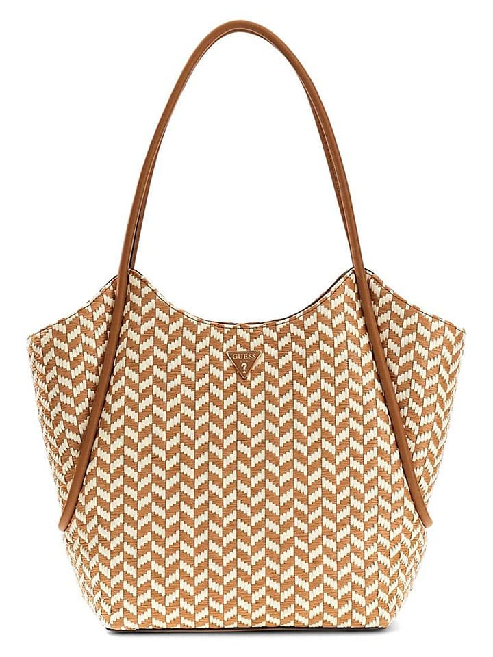 Guess Shopper bag w kolorze karmelowo-kremowym - 41 x 34 x 14 cm