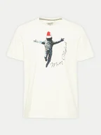 Koszulki męskie - Blend T-Shirt 20717591 Écru Regular Fit - miniaturka - grafika 1
