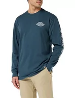 Koszulki męskie - Dickies Męska koszulka z długim rękawem w jednym kolorze logo Hw, Air Force Blue, XL-3XL - miniaturka - grafika 1
