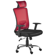 Fotele i krzesła biurowe - Shumee Krzesło biurowe  Krzesło biurowe regulowane czerwono-czarne NOBLE 292304 - miniaturka - grafika 1