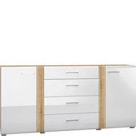 Komody - Komoda 06 Adagio ML Meble Biały, Dąb Castello - miniaturka - grafika 1