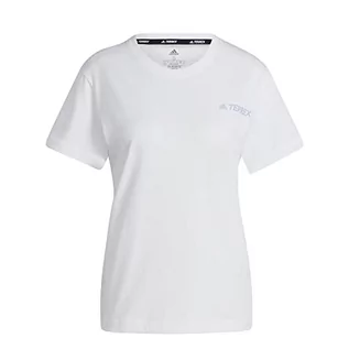 Koszulki i topy damskie - adidas Damska koszulka graficzna (Short Sleeve) W Tx Moun Fu Te, White/Silver Dawn, HT7199, XS - grafika 1