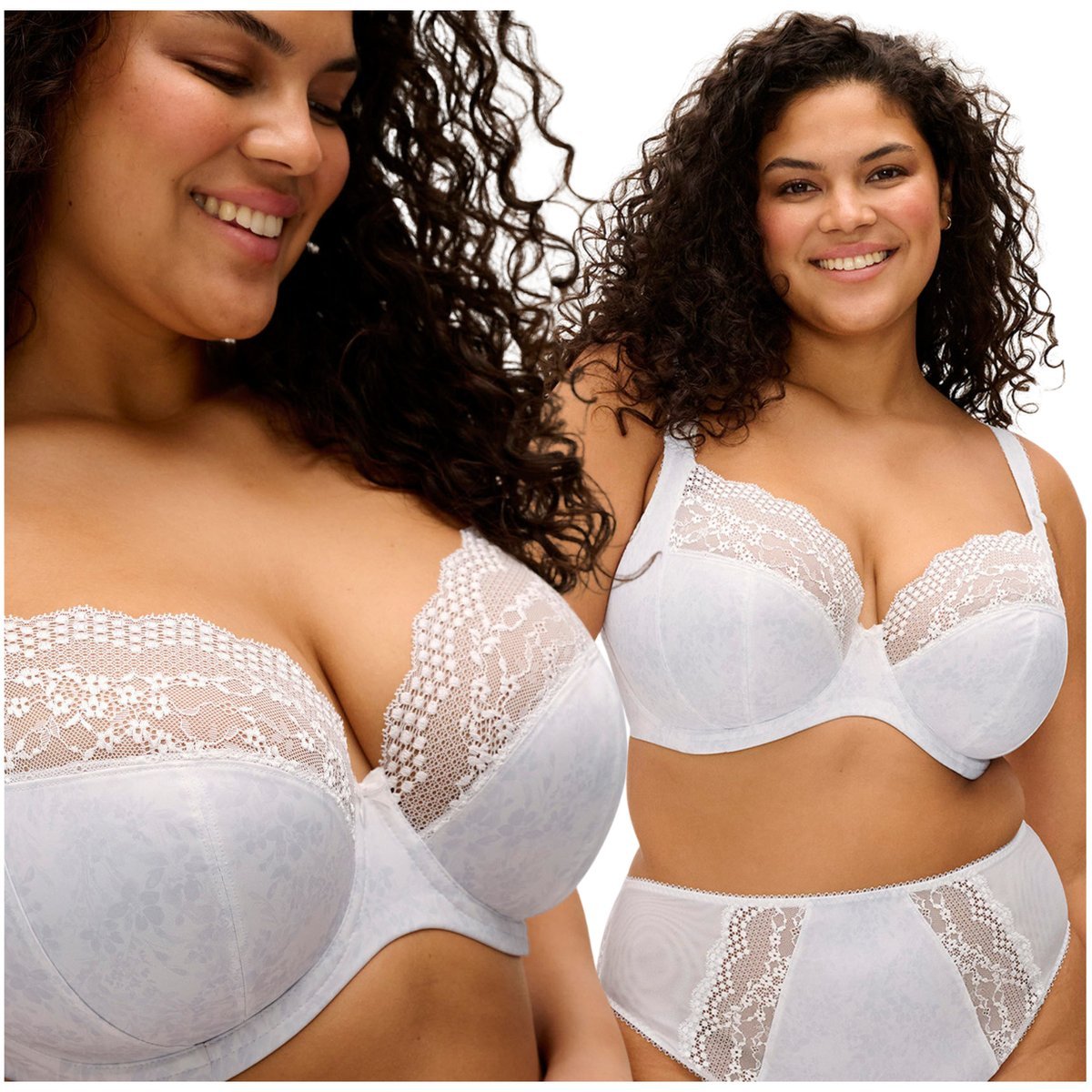 Biustonosz miękki gładki wygodny duży biust Elomi Lucie soft biały 38G/85I