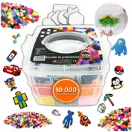 Prace ręczne dla dzieci - KORALIKI do PRASOWANIA 10000 szt ZESTAW DLA DZIECI SZABLONY KUFEREK PREZENT - miniaturka - grafika 1