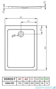 Radaway Doros F Stone brodzik 100x70x5,5 antracyt SDRF1070-01-64S - Brodziki prysznicowe - miniaturka - grafika 2
