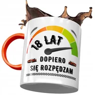 Kubki - Kubek Pomarańczowy na Urodziny 18 18ste 18-ste z Nadrukiem ze Zdjęciem + Opakowanie na prezent (wzór 01) - miniaturka - grafika 1