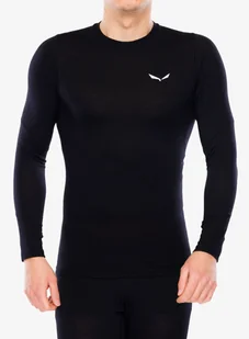 Bluza termoaktywna Salewa Cristallo Warm Amr L/S Tee - black out - Bluzy sportowe męskie - miniaturka - grafika 1