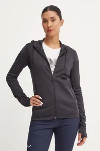 Salewa bluza sportowa Fanes Merino kolor czarny z kapturem gładka 00.0000028679 - Bluzy damskie - miniaturka - grafika 1