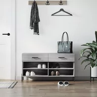 Wieszaki i stojaki - vidaXL Ławka z miejscem na buty, szary dąb sonoma, 102x35x55 cm - miniaturka - grafika 1