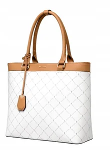 Torebka Damska Duża Mieści A4 Shopper Elegancka PUCCINI Biała BLXP0001D-0 - Torebki damskie - miniaturka - grafika 1