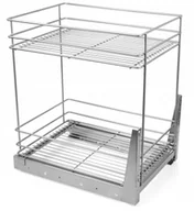 Meble modułowe i akcesoria - Nomet Kosz Cargo 30 Dolne Dwupoziomowe 2P Cichy Domyk Do szafki 300 Srebrne - miniaturka - grafika 1