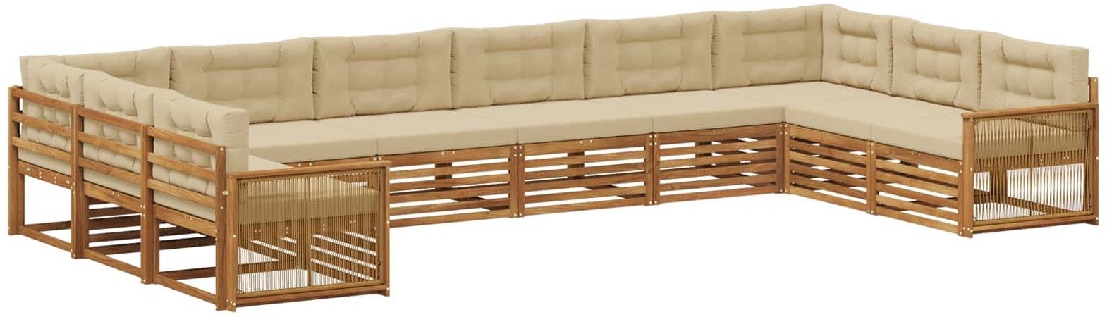 vidaXL Zestawy sof z poduszką 10 pcs Lite Drewno Akacji
