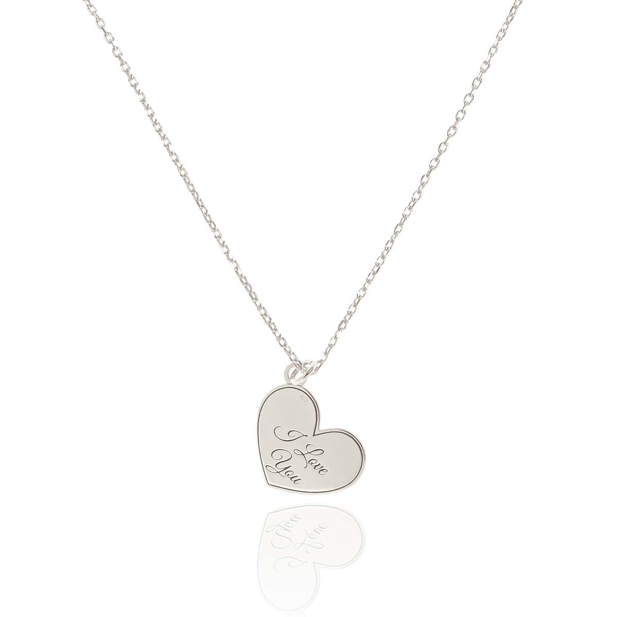 Naszyjnik srebrny z sercem 45 CM