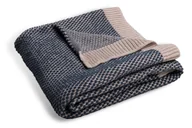 Koce i narzuty dla dzieci - Kocyk dziecięcy 80x100 Mini Rattle niebieski beżowy bawełniany BabyMatex - miniaturka - grafika 1