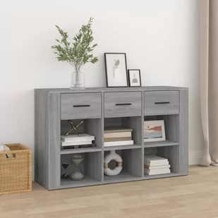 Lumarko Szafka, szary dąb sonoma 100x30x59,5 cm materiał drewnopochodny - Szafki do salonu - miniaturka - grafika 1
