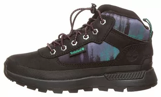 Buty dla dziewczynek - Timberland Skórzane botki "Field Trekker Mid" w kolorze czarno-fioletowo-zielonym - grafika 1