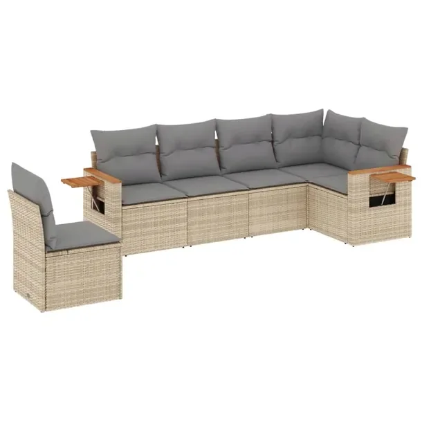 Zestaw wypoczynkowy ogrodowy modułowy beżowy rattan PE 62 x 62 x 69 cm