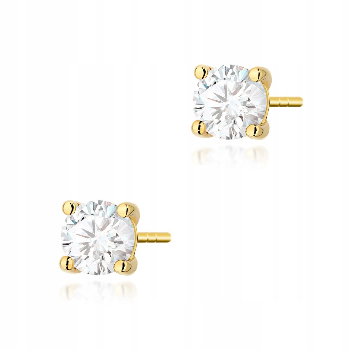 Kolczyki ze złota próby 585 białe diamenty 0.70ct na walentynki sztyfty 2g