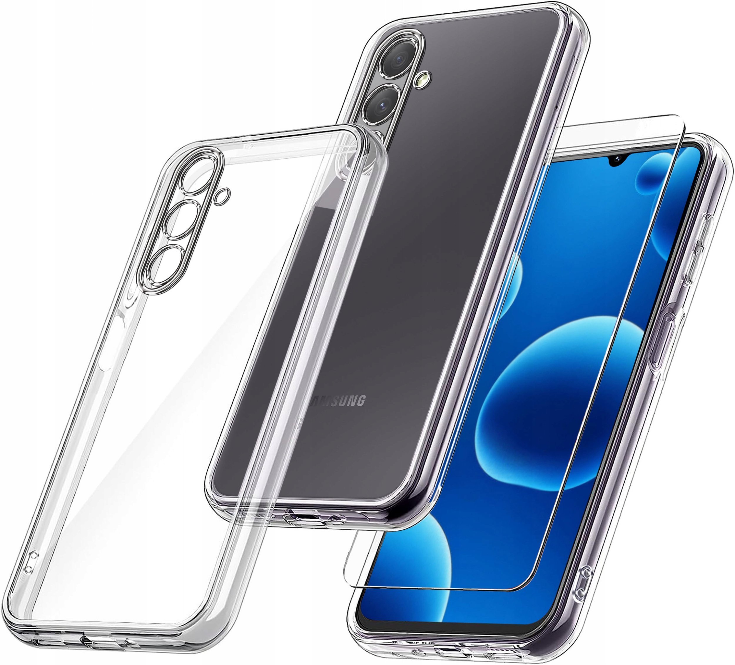 Etui do Samsung A26 5G WZMACNIANE SILIKONOWE PRZEZROCZYSTE + Szkło 9H