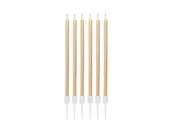 Urodziny dziecka - Świeczki urodzinowe jasnozłote metaliczne - 13,5 cm - 6 szt. - miniaturka - grafika 1