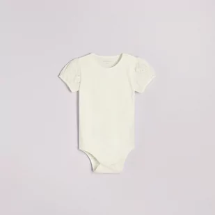 Reserved Reserved - Body z ażurowymi rękawami - Kremowy - Body dla niemowląt - miniaturka - grafika 1