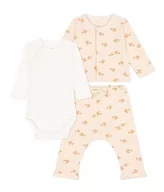 Bluzki dla dziewczynek - Petit Bateau Unisex Babies' A087H 3-częściowy zestaw, biała lawina/beżowa turona, 1 miesiąc (opakowanie 3 szt.), Biała lawina/beżowy Tourone, 0 Months - miniaturka - grafika 1