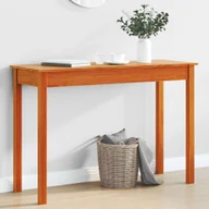 Konsole i sekretarzyki - vidaXL Stolik konsolowy, woskowy brąz, 110x40x75 cm, drewno sosnowe - miniaturka - grafika 1