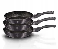 Zestawy garnków i patelni - ZESTAW 3 PATELNI GRANITOWYCH BERLINGER HAUS BH-6903 CARBON PRO - miniaturka - grafika 1