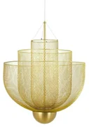 Lampy sufitowe - KingHome Lampa wisząca ILLUSION XL 90 złota LED metal MD8167-XL - miniaturka - grafika 1