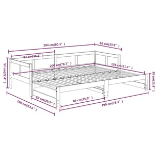 Lumarko Łóżko rozsuwane, białe, lite drewno sosnowe, 2x(80x200) cm - Łóżka - miniaturka - grafika 13