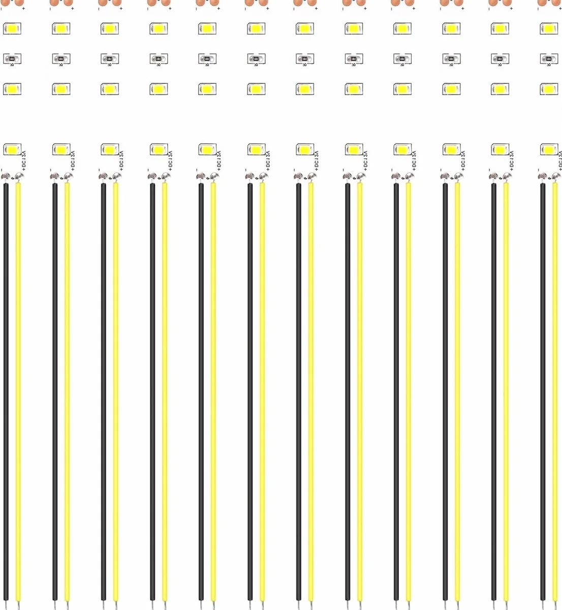 PASKI LED 12 SZTUK 50MM 12V 18V ELASTYCZNE SAMOPRZYLEPNE ŻÓŁTE OŚWIETLENIE