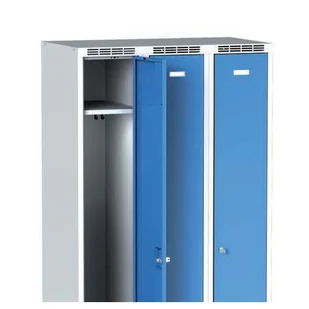 Alfa 3 Metalowa szafka ubraniowa trzydrzwiowa, na nogach, antracytowe drzwi, zamek obrotowy 1261595 - Szafki BHP - miniaturka - grafika 2