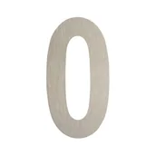 Numery na dom - Cyfra 0 wys.5 cm plastikowa srebrna - miniaturka - grafika 1