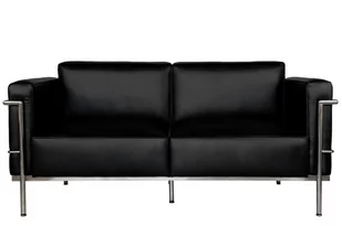D2.Design Sofa 2-osobowa Soft GC czarna skóra 12803 - Sofy i kanapy - miniaturka - grafika 1