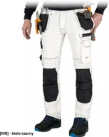 Odzież robocza - JEANS415-T - Elastyczne jeansowe spodnie ochronne do pasa 8 kieseni pętelki twill 60% bawełna 24% poliester 15% wiskoza 1% - biało-czarny 58 - miniaturka - grafika 1