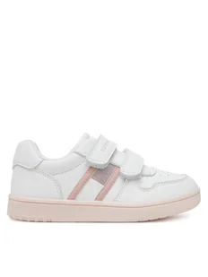 Tommy Hilfiger Sneakersy Flag Low Cut Velcro Sneaker T1A9-33730-1439 S Biały - Buty dla dziewczynek - miniaturka - grafika 1
